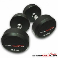 гантель круглая, обрезиненная, анатомическая хромированная ручка, номинал веса - 17,5 кг pangolin db