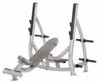 олимпийская наклонная скамья с держателями дисков hoist cf-3172