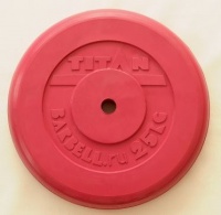 диск обрезиненный titan 51 мм 25 кг. красный 