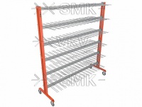 стеллаж для коньков и роликов змк стандарт мобильн, 2-сторонний, на 75 пар