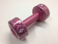 гантель виниловая 1 кг euro classic розовый