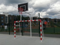 баскетбольная стойка с воротами, щит из фанеры apolonsport