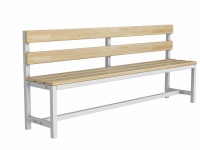 скамейка для раздевалки со спинкой разборная