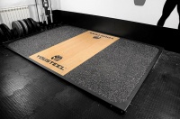 помост тяжелоатлетический про yousteel та lf-1, 200х300х4 см, щит бамбук 30 мм, резина черная