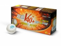 double fish 40+ 1*, 10 мячей в упаковке, белые. для начинающих игроков.