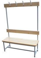 скамья для раздевалок apolonsport св-100 с вешалкой, 1 м (односторонняя)