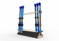 стеллаж для горных лыж змк эконом, стационарный двустороний, на 32 пары